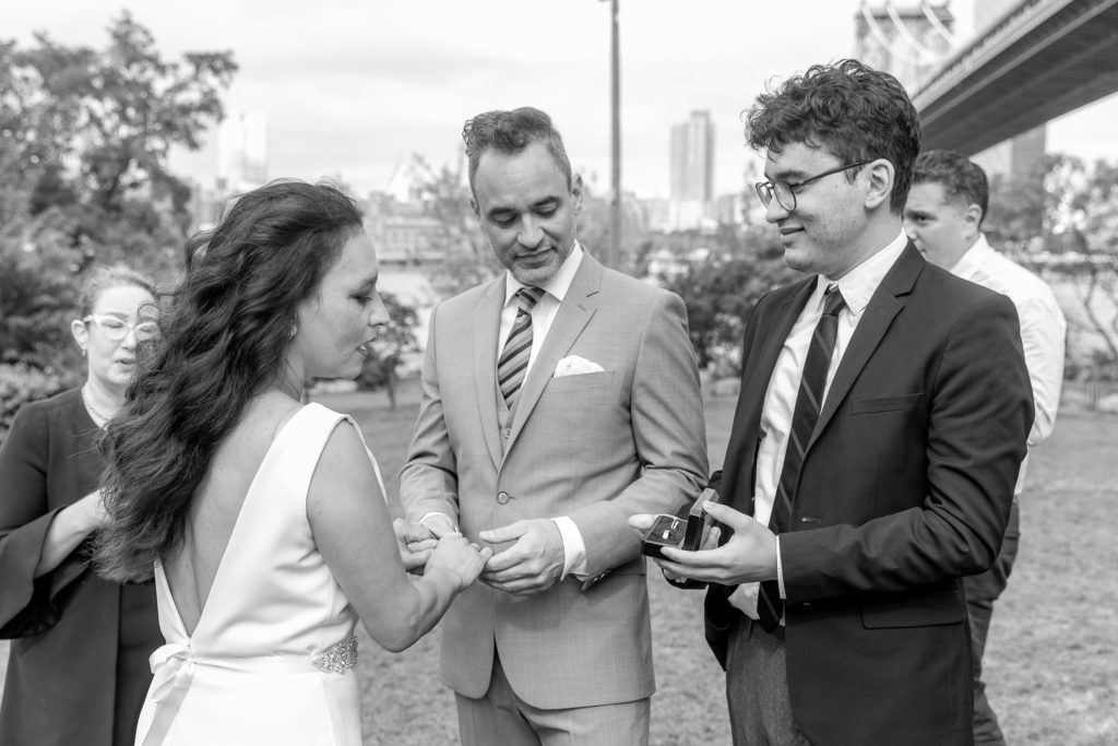 Brooklyn Bridge Park Wedding by destination wedding photographer Julie Ferneau