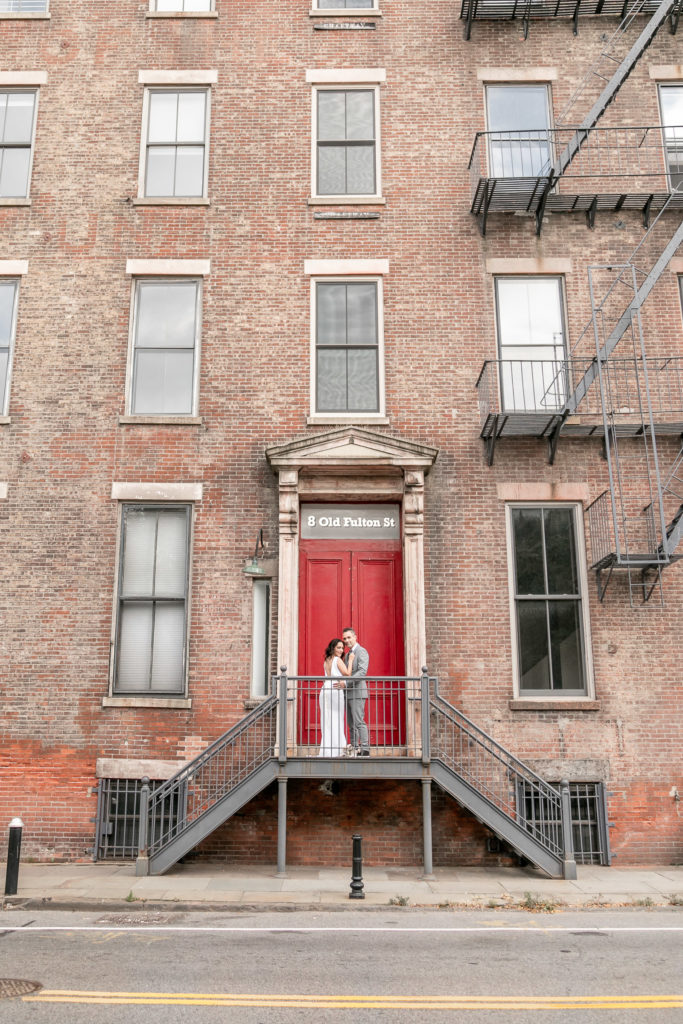 1 Fulton Street Red Door Brooklyn Wedding Photo by luxury Destination wedding photographer Julie Ferneau Photography